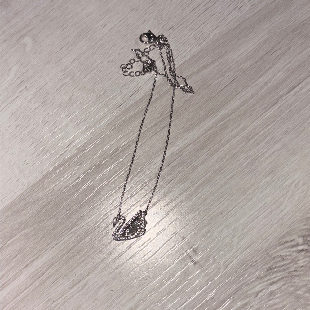 Swavorski Silver Swan Necklace